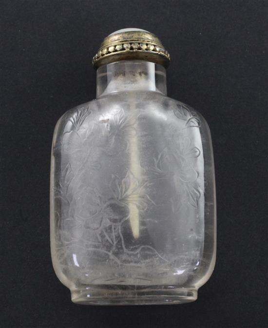 A Chinese rock crystal snuff bottle, early 20th century, 6.2cm
